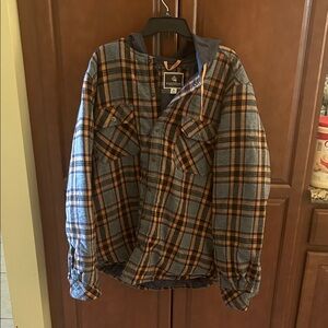 Men's Plaid Blazer in Blue and Orange